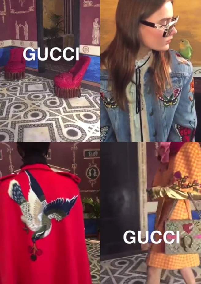   Gucci pre-fall  Snapchat